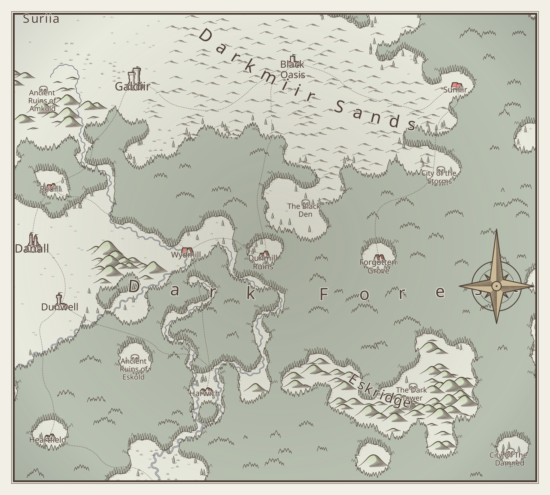 Map of eastern Suriia and the northern edge of the Heartlands.